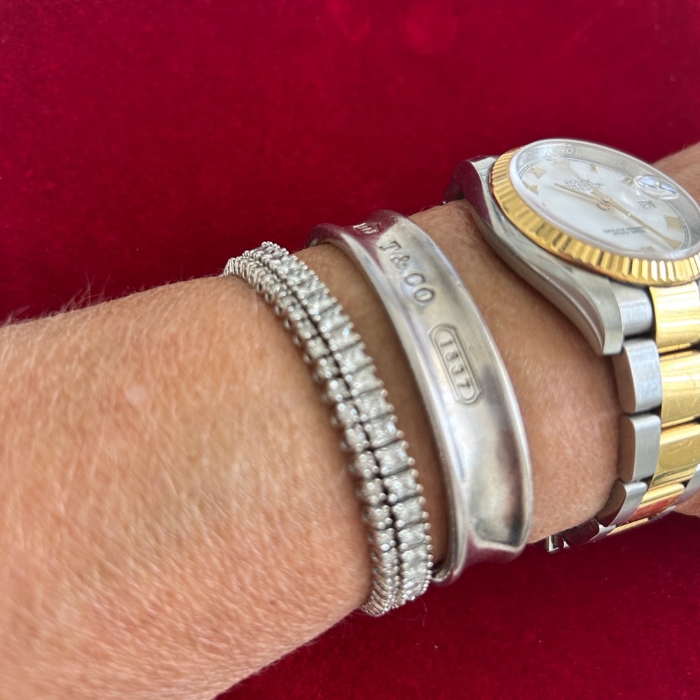 Tiffany & Co cuff bracelet sterling silver/ vintage 1990's (unisex/women/men) - Picture 9 of 14